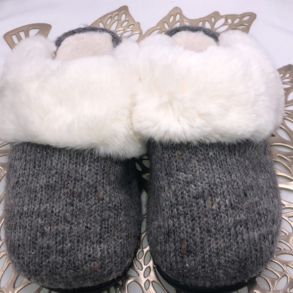 ULTRAIDEAS Knit and Faux Fur Mule Slides Bedroom Slippers Size 6.5-7.5 - Picture 3 of 10